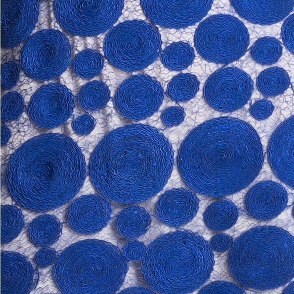 Alice & Olivia - Cobalt Blue Swirled Lace Overlay Dress Sz 8. Super Cute, Retro - Picture 4 of 5